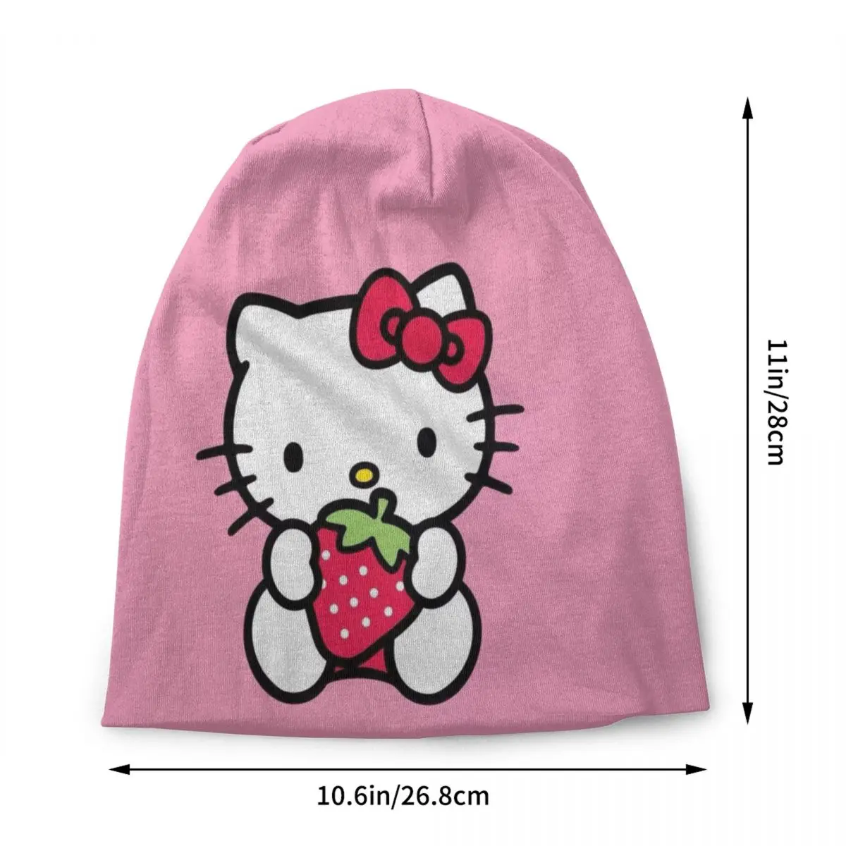 Custom Hello Kitty Beanie Cap Unisex Winter Warm Bonnet Femme Knitting Hats Street Outdoor Ski Cartoon Skullies Beanies Hats