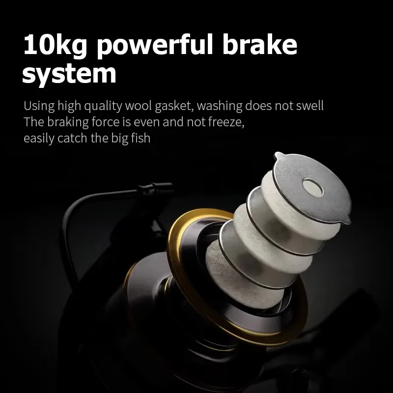 Vendita calda Mulinello da Spinning HE500-7000 Ball Grip Spool 10KG Max Drag 5.2:1 Rapporto di trasmissione Mulinello da pesca alla carpa Mulinello da pesca ODM