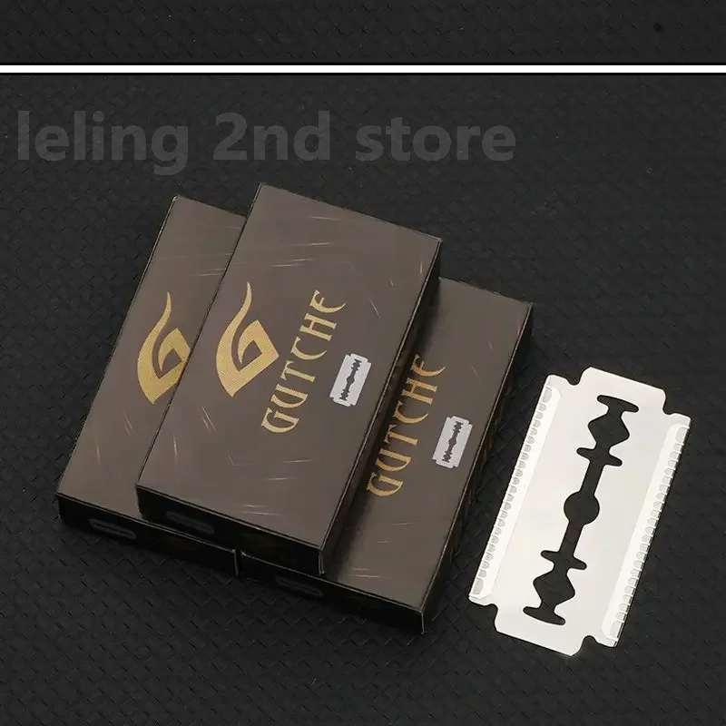 شفرات ماكينة حلاقة للرجال من الفولاذ المقاوم للصدأ ، ماكينة حلاقة مزدوجة الحافة ، شفرة رفيعة حادة ، العناية بالوجه ، 10 من 100