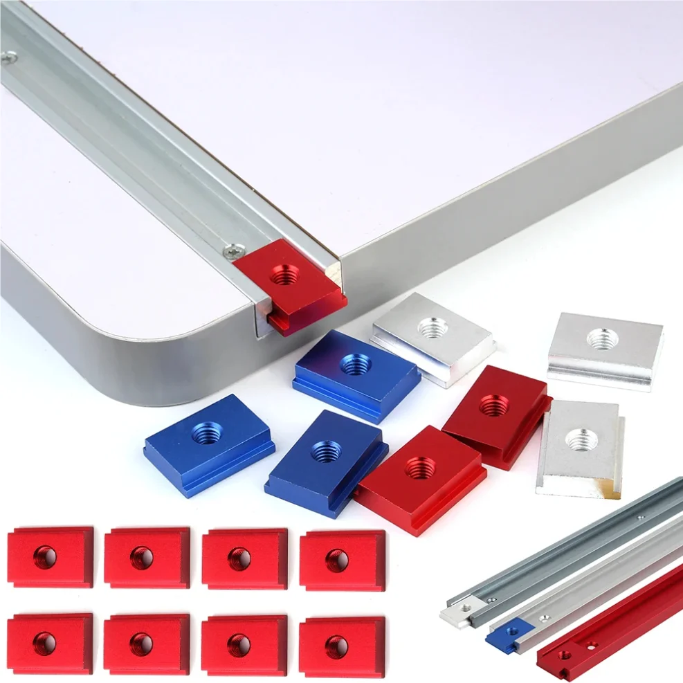 

8pcs Workbench M6/M8 T Slot Nut Bolts T-track Slider Aluminum Alloy 30/45 Type Tracks Jigs Screw Slot Fastener Woodworking Tool