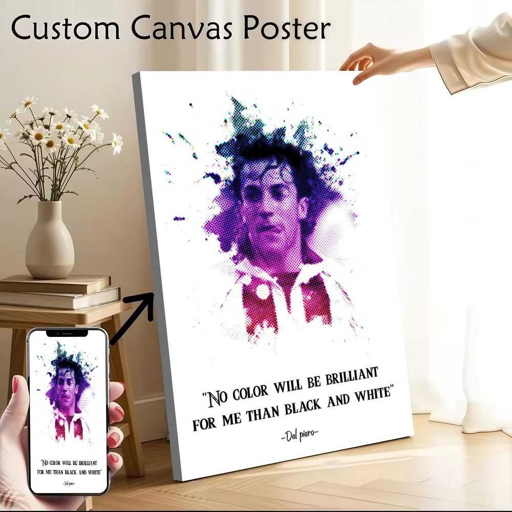 Alessandro Del Piero Canvas Poster Customizable Printed Canvas Painting Wall Art for Fans Decoration Living Room Wand Deko Home