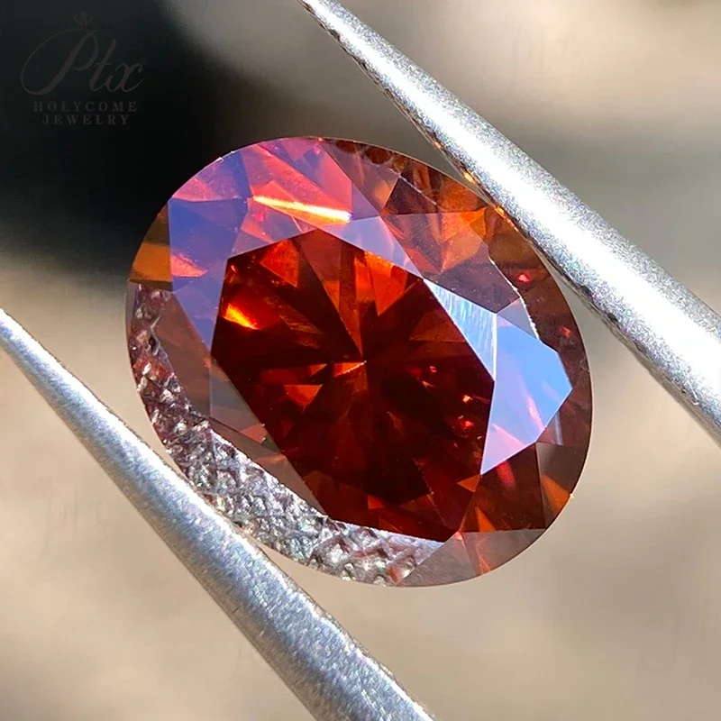 Moissanit-Diamant Asscher Oval Birnenförmiger Schliff mit GRA-Zertifikat Granatfarbe VVS1 Reinheit Perlen für Schmuckherstellung Charms – Detail 14