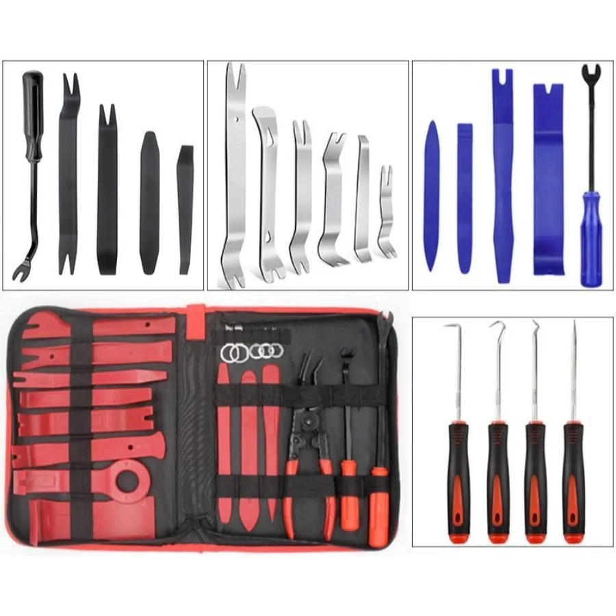 

Versatile 19PCS Car Audio Tool Kit - Plastic Pry Bars, Screwdrivers & Light Opening Pliers for Modification