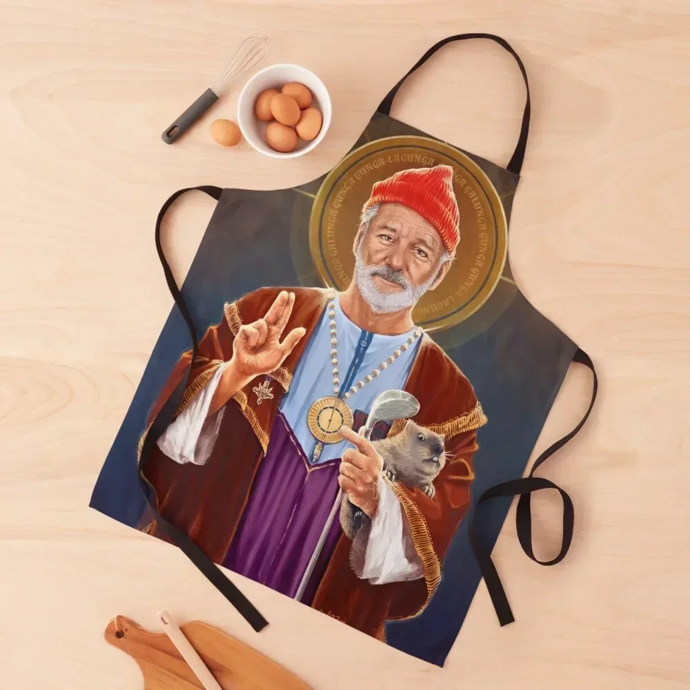 

Saint Bill of Murray - Bill Murray Saint Original Religious Painting Apron nail tech supplies Funny kitchen girl Apron
