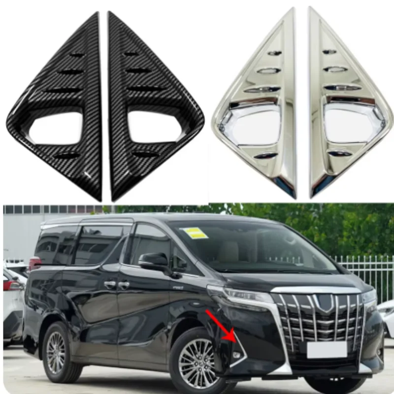 

For Toyota Alphard 2021 ABS Chrome Reflector Front Fog Light Lamp Cover Sticker Decoration Trim Accessories
