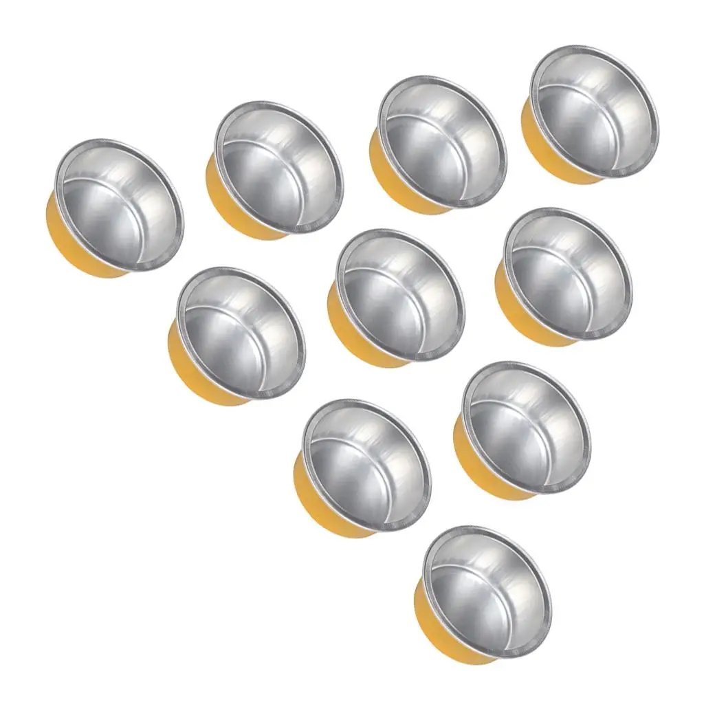 10 × وعاء صهر شمع من رقائق الألومنيوم، وعاء تسخين شمع صغير، ذهبي