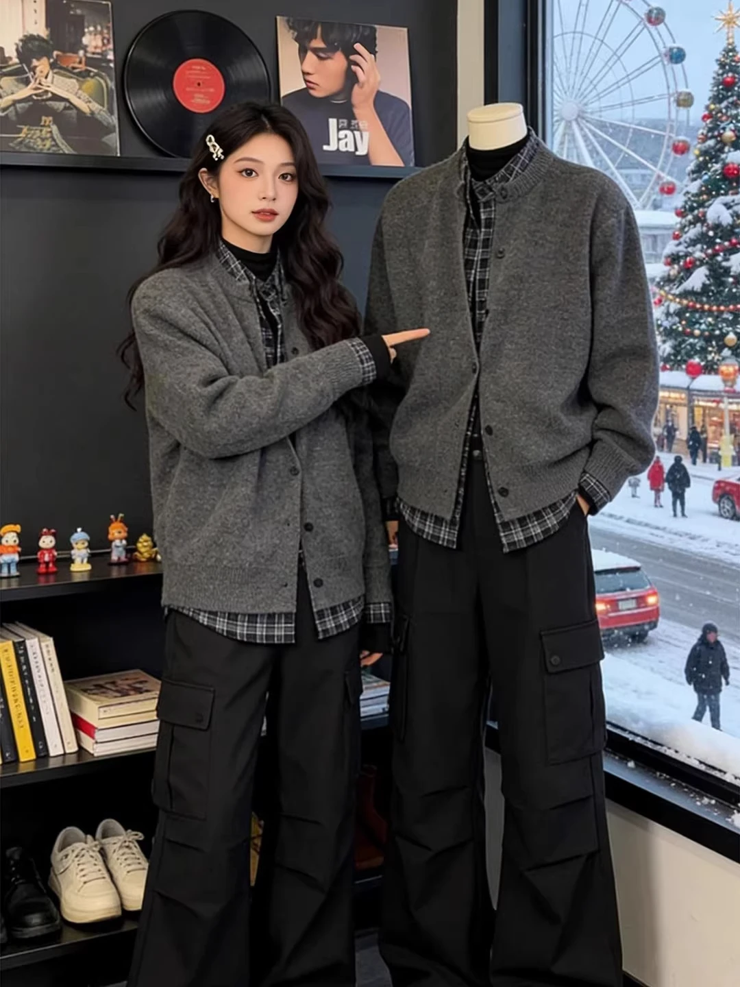 

Engli Tweed Sle Knitted Cardigan Men's Spring Autumn Plaid Patchwork Fake Two-Piece Knitwear Classic Briti Faion