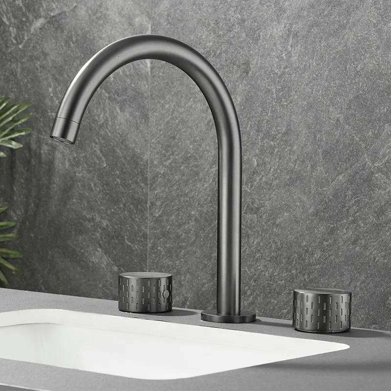 

Медный смеситель для раковины в ванную комнату, с эффектом водопада, для горячей и холодной воды, минималистичный, роскошный, для умывальника