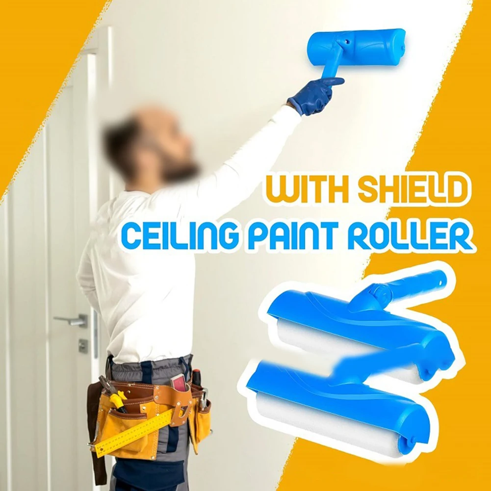 Adjustable 10-Inch Roller Brush Reusable Home Ceiling Paint Roller Splash-Proof Ceiling Paint Tool For Easy PVC Tool Parts