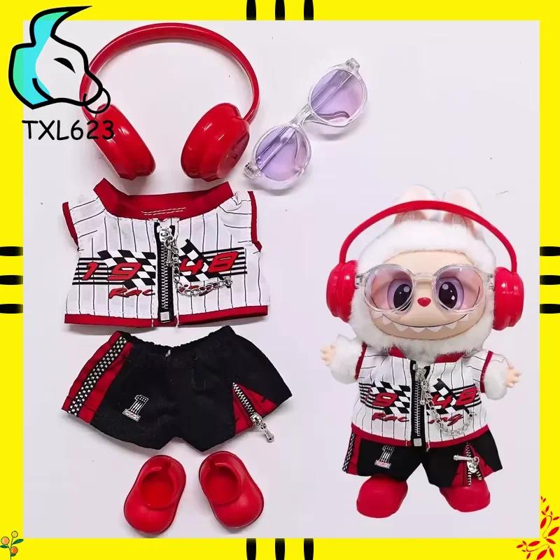 

Labubu Fashion Racing Suits Pants Set Trendy Doll Dress-Up Accessories Cute Toys for Clothing Fashion Enthusiasts