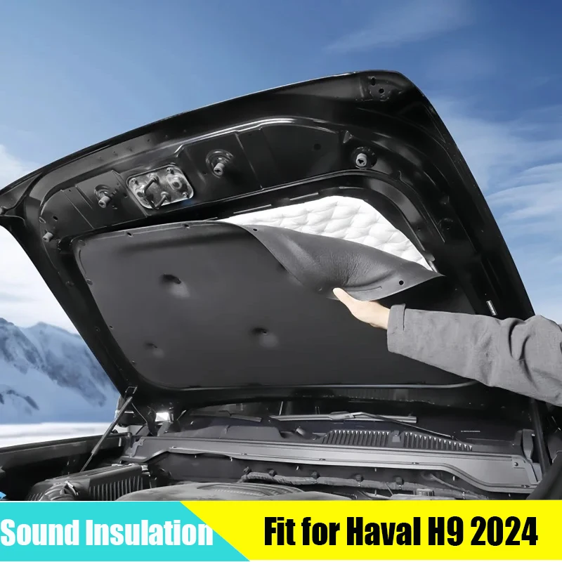 

Звукоизоляция капота автомобиля, хлопок, подходит для GWM Haval H9 2024 2025, модифицированная звукоизоляция капота двигателя автомобиля, хлопковые автомобильные аксессуары