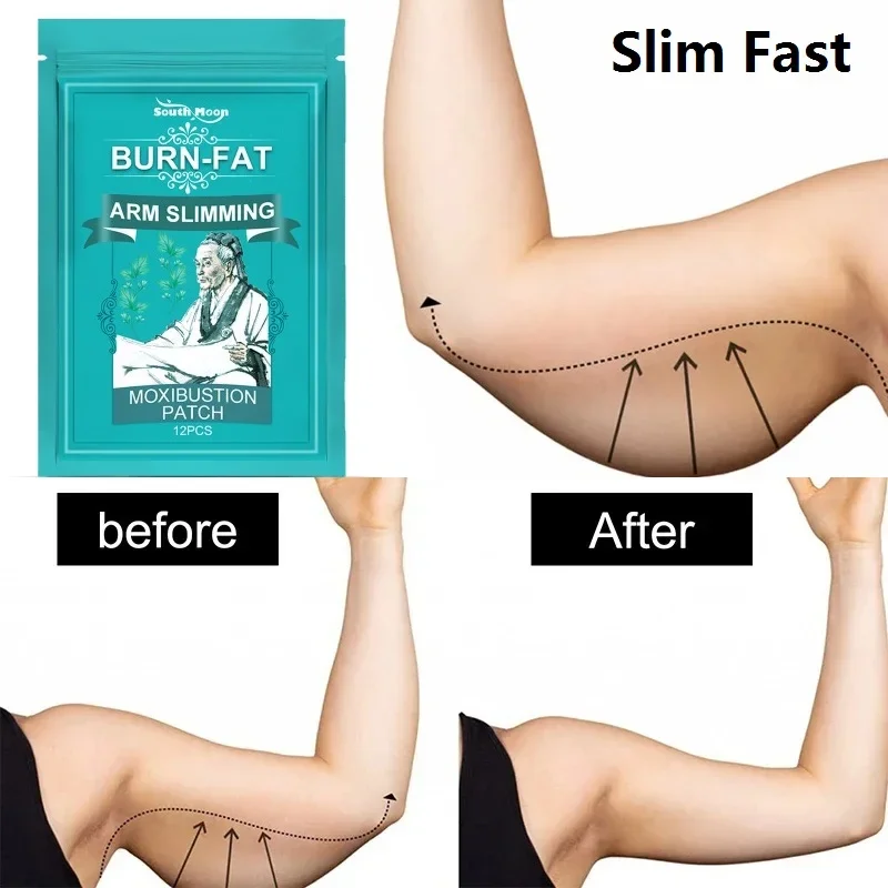 12Pcs Thin Arm Patch Weight Loss Stickers Fat-removing Fat Burning Slimming Body Massage Shaping Care Herbal Plaster