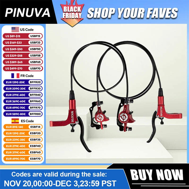 

Mountain Bike Hydraulic Brake Set Dual Piston Disc Brake Front 800mm Rear 1500mm Line Mineral Oil For MTB Cycling Accessories