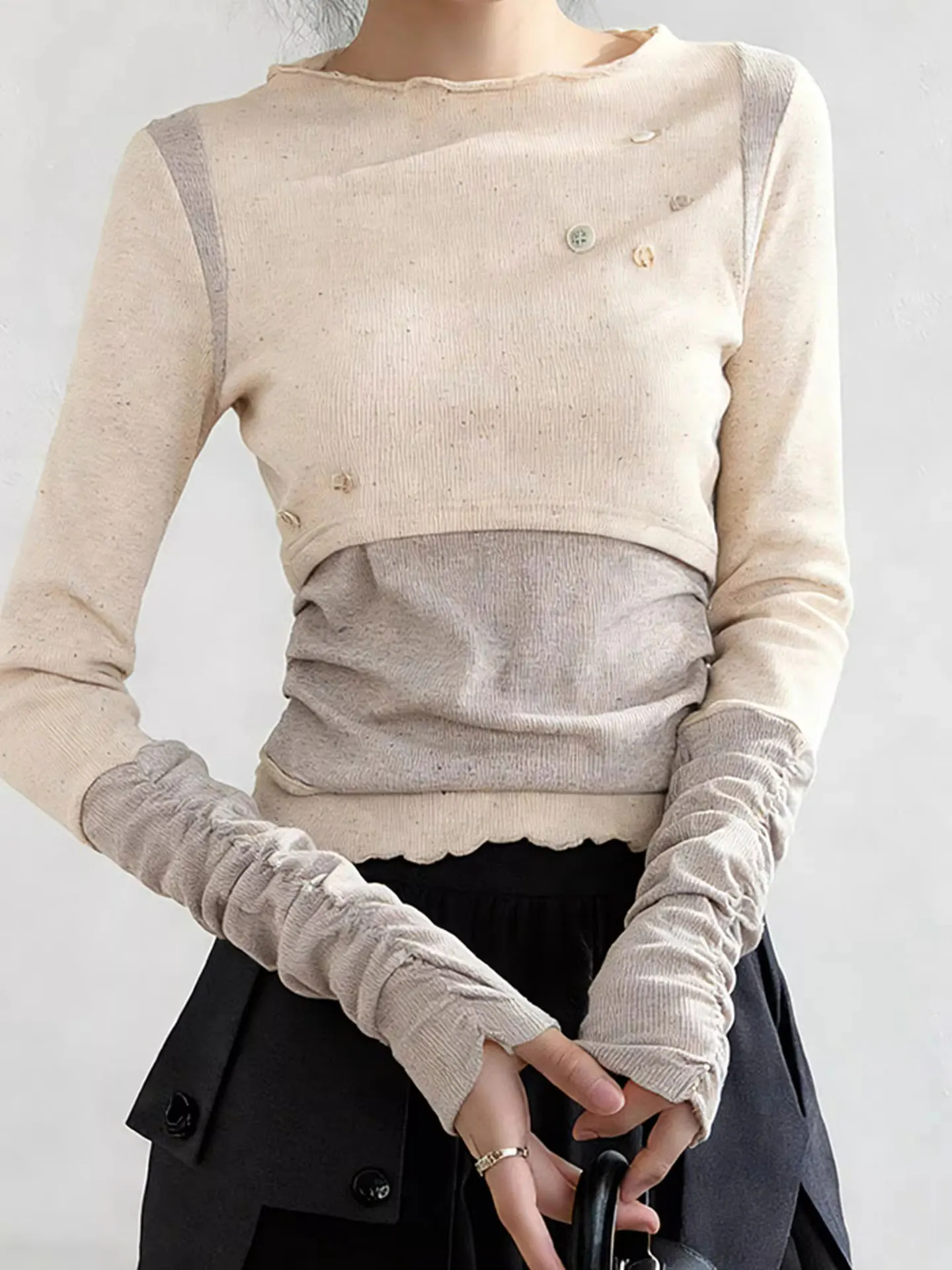 

Faionable Slim Fit Long Sve T-irt Color Blo Design Spring Base irt Top High End European Brand Design Sensation