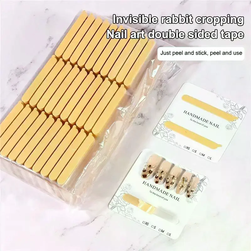 30/33pcs Transparent Double Adhesive Tape False Nails Display Stand Glue Stickers Acrylic Practice Showing Bar Nail Art Tools