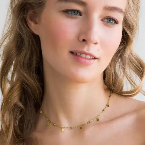 Damen-Halskette mit Fransen aus Edelstahl, Nischendesign, kurze Schlüsselbeinkette, einfache Halskette mit Temperament und Persönlichkeit für Studenten