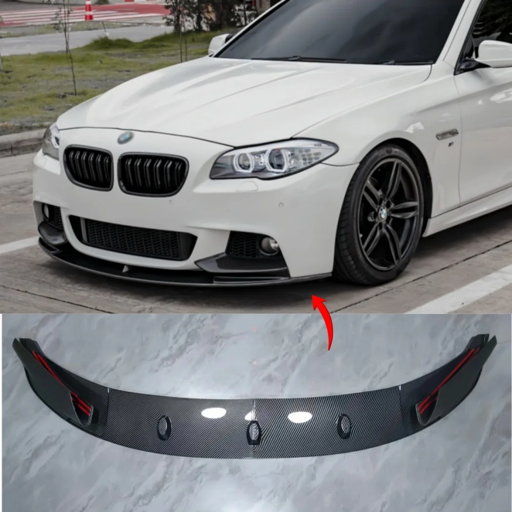 BMW 5 시리즈 F10 F11 M 스포츠 535i 528i M550d 2010-2017 바디 키트용 자동차 앞 범퍼 립 스포일러 디퓨저 스플리터 트림 튜닝 썸네일 2