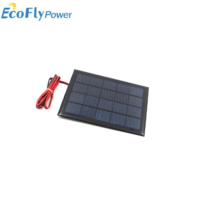 1PCS 5V Solar Panel 2.5W  500mA  With Wire Mini Solar System DIY For Battery Cell Phone Charger