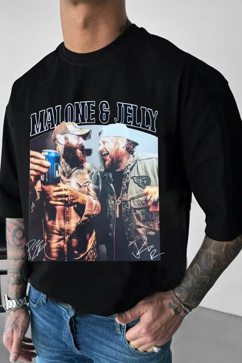 Cool 2026 Malone & Jelly Tee Printed Cotton T-shirt Men's Summer Casual Top Short Sleeve Classic Male Women Tee Unisex