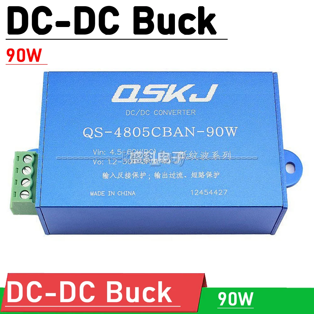 90W DC-DC Boost Converter Adjustable 4.5-60V TO 1.25-30V 5V 9V 12V 15V 19V 24V Adjustable Voltage Regulator Power Module battery