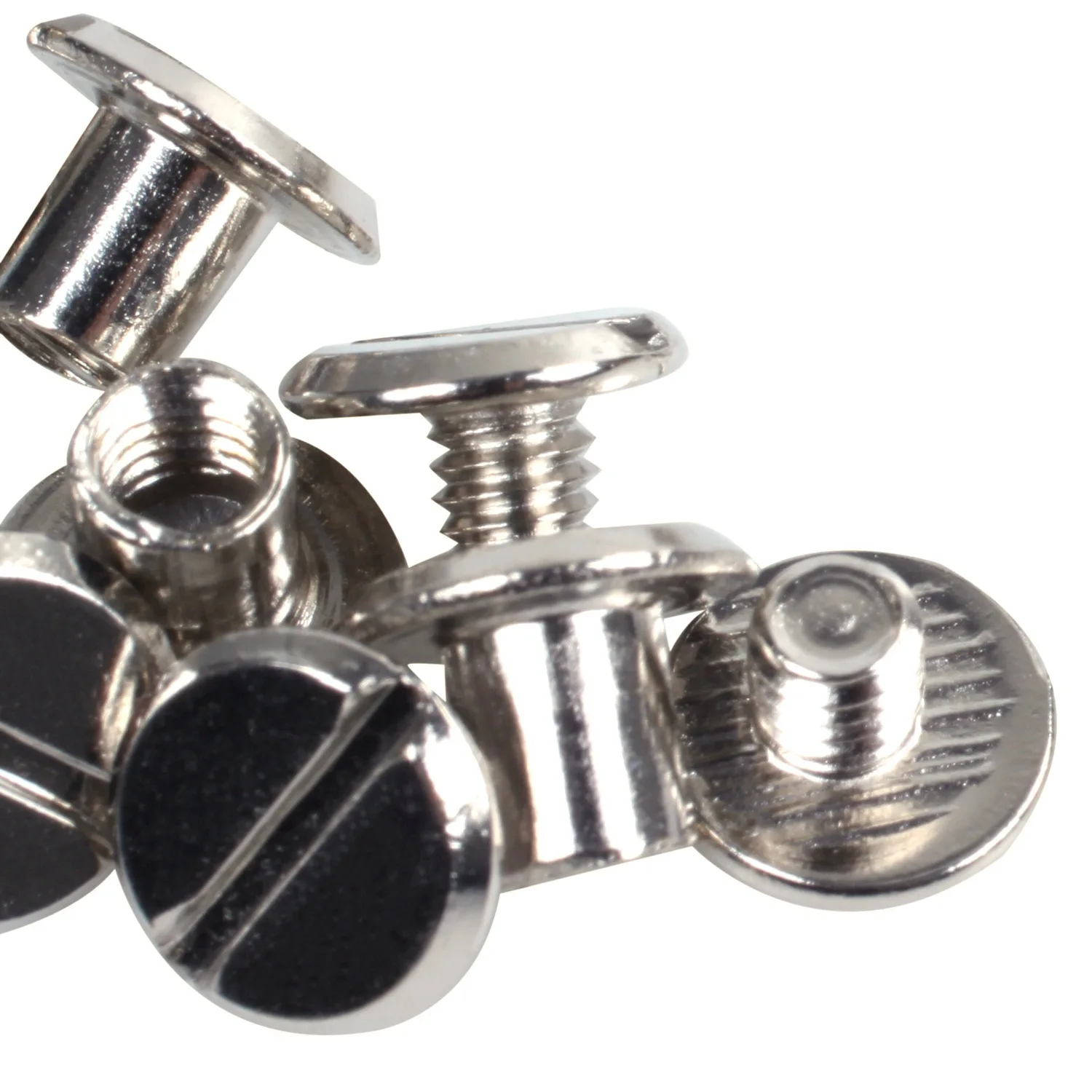 ABFI 10 セット レザーベルト 5 X 6 Mm シルバーネジバインディング