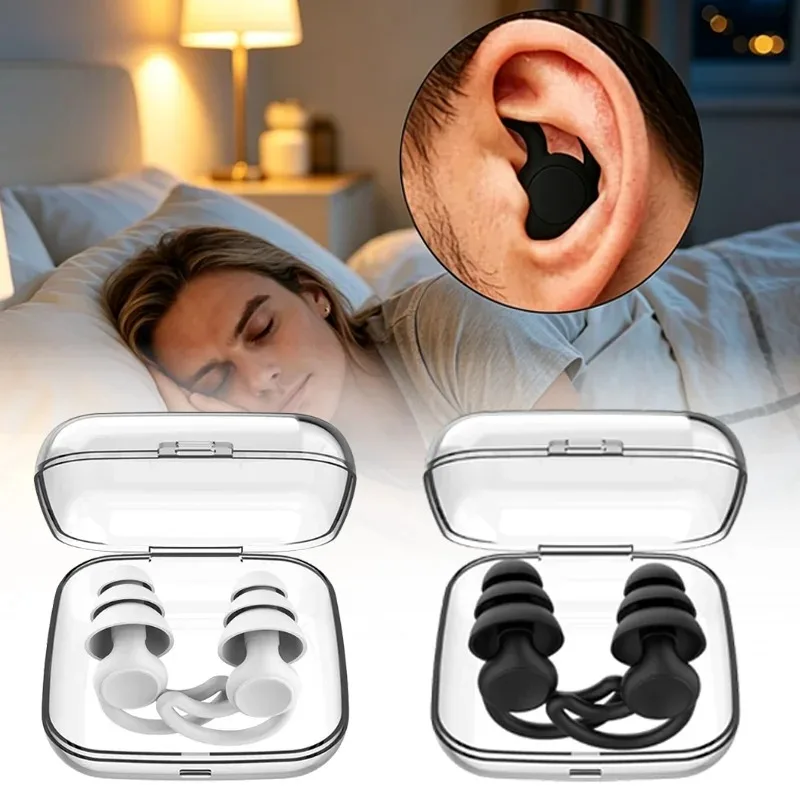 1-5Pairs Shark Fin Silicone Earplugs 3 Layer Noise Reduction Washable Reusable for Sleep Swimming Small Ear Canal Side Sleeper