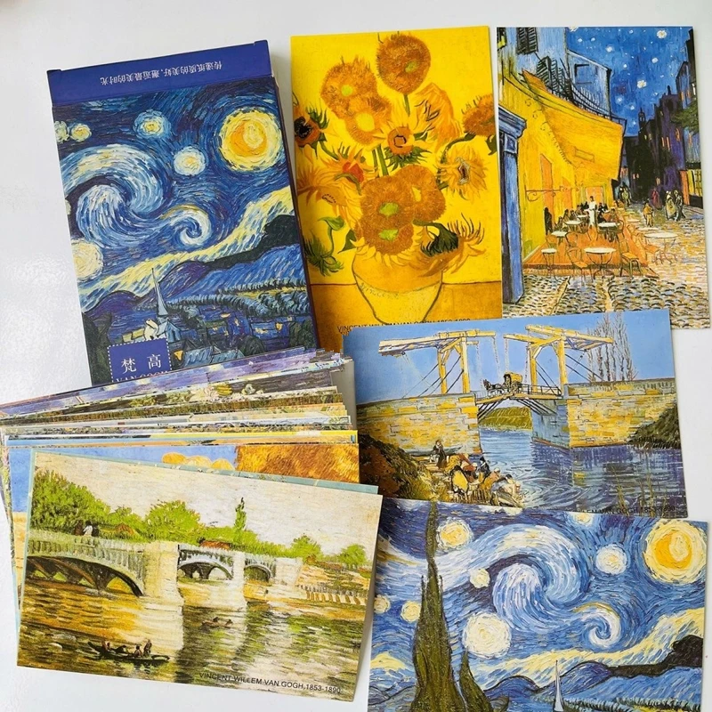 30 Sheets Van Gogh Oil Painting Postcards Vintage Greeting/Wish Cards Fashion Gift Featuring Famous Artworks by Vincent