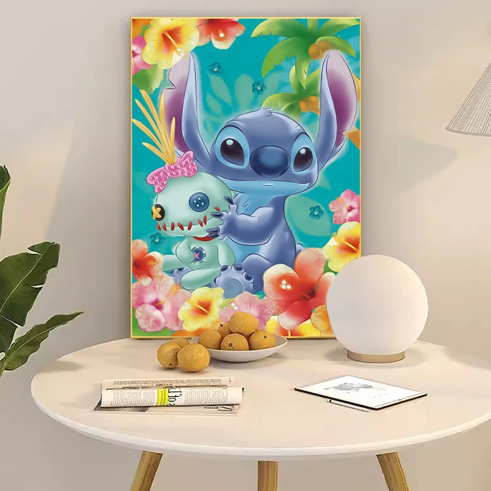 Disney Cartoon 5D DIY Diamond Painting Lilo and Stitch Full Mosaic Animals Diamond Embroidery Home Decor Gift for Children