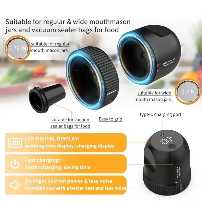 F92F電気メイソンジャーバキュームシーラーセット電気真空シーリングマシンセット