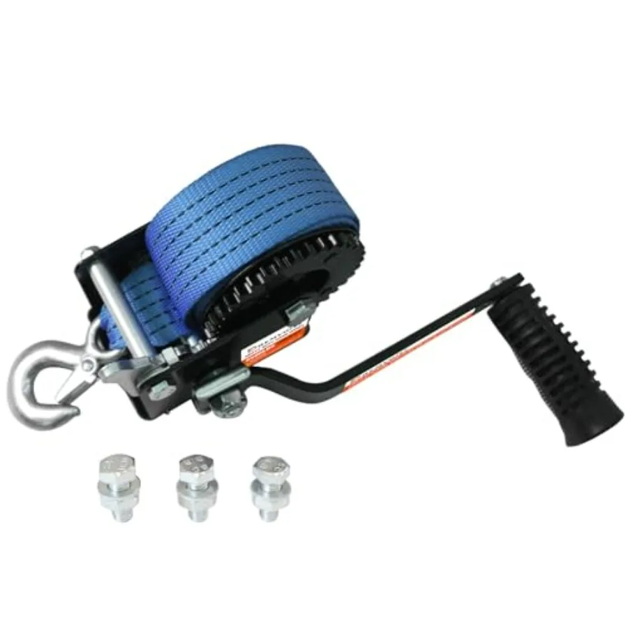 

Лебедка для прицепа-лодки 3500 фунтов с усиленным крюком, полиэстеровым ремнем 33 фута, редуктором 4:1 и 8:1, для прицепов-лодок, грузовиков, автодомов, квадроциклов