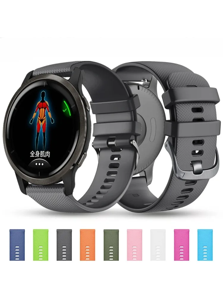 Silikon-Uhrenarmband 22 mm für Garmin Venu 2 3 Vivoactive 4 Band Zubehör Forerunner 965 265 255 745 Armband Armband Correa