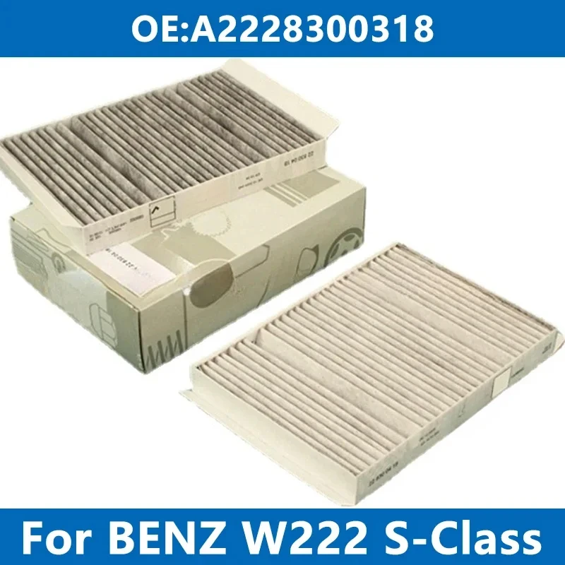 

2Pcs Cabin Filter Car Air Conditioner A2228300418 For Mercedes Benz W222 S300 S320L S350d S400L EQ S500 S600 S63 AMG Coupe 2013-