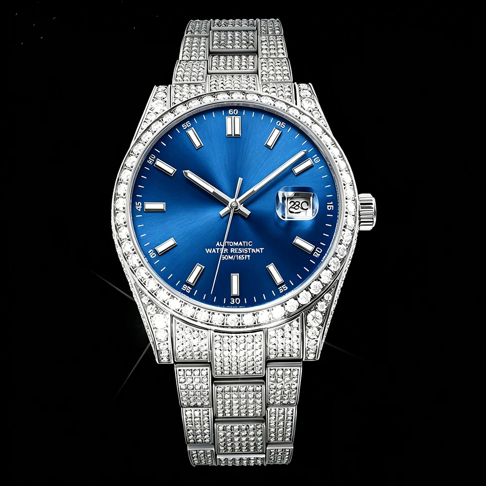 Iced Out Moissanite Watch