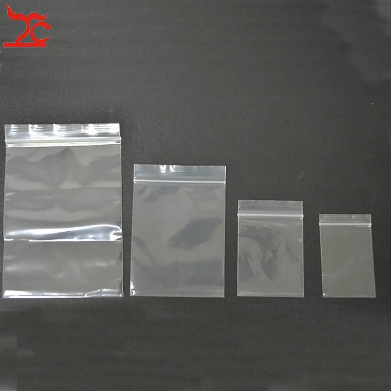 100 Stuks Dikke Mini Ritssluiting Doorzichtig Plastic Zak Ziplock Ritssluiting Hersluitbaar Poly Bag Munt Sieraden Verpakking Zak 0.12Mm