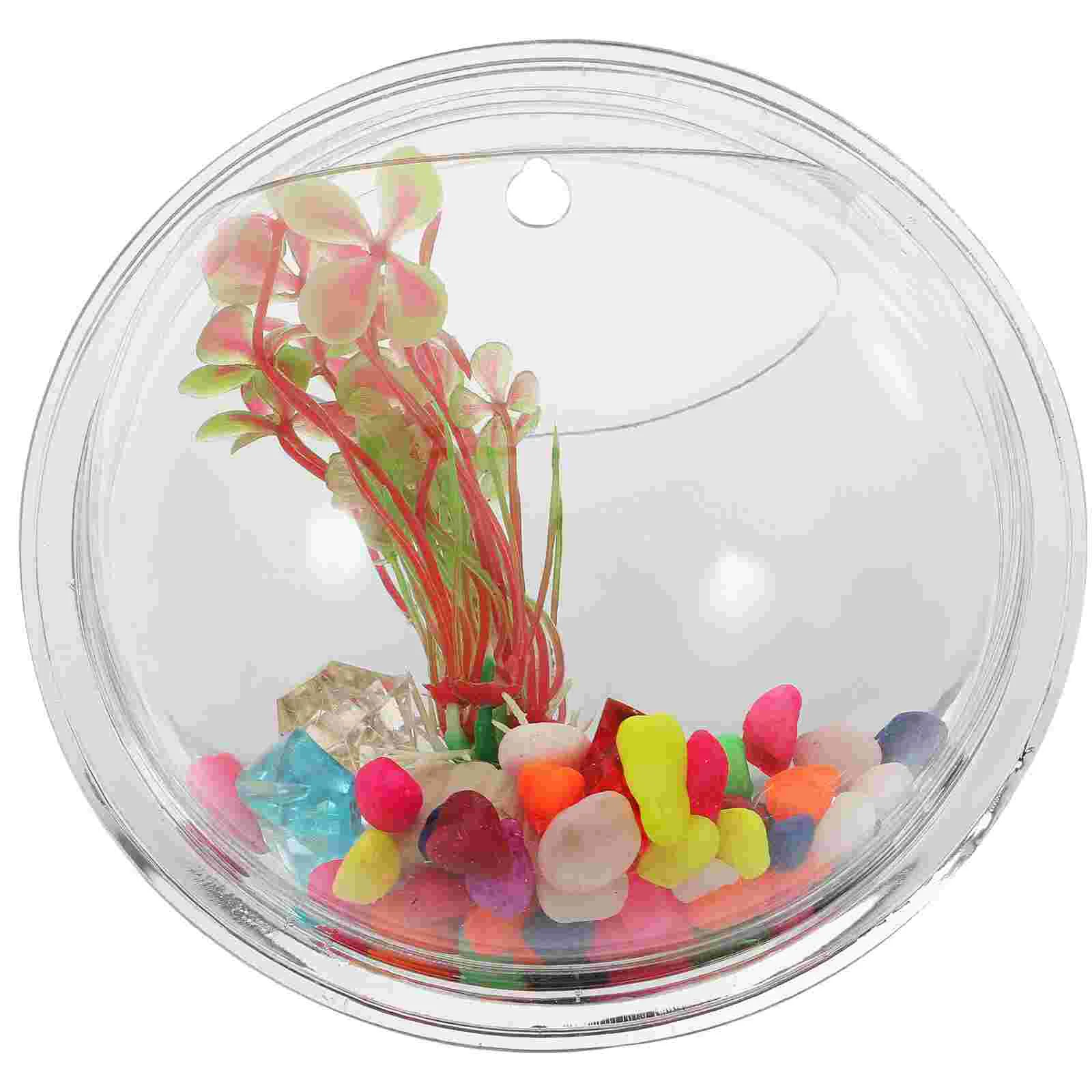 

Wall Goldfish Bowl Acrylic Flower Vase Decorative Pots Small Wall-mounted Hamster Tall Tank