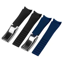 Watch Band for Rolex DAYTONA SUBMARINER Yacht-Master GMT Sports 20mm 21mm Curved End Fluoro Rubber Smart Watch Bracelet Strap
