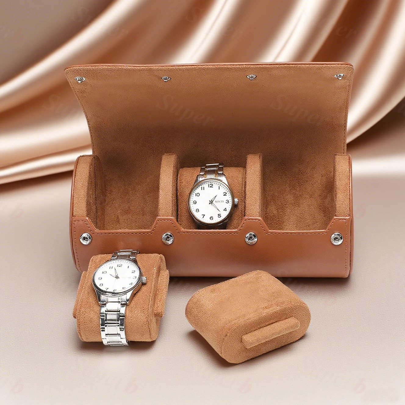 Custodia da viaggio per orologio con rotolo da 1/2/3 slot per riporre e organizer per orologi, archiviazione sicura con innovativi cuscini rimovibili e divisori solidi