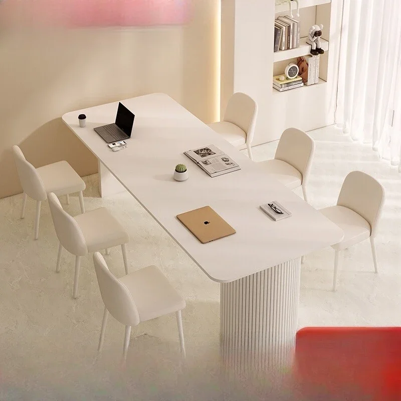 Modern Simple White Table 2M Easy to Use Scratch Resistant Anti-Tip Design Durable Build Multi-Purpose Use Easy Installation