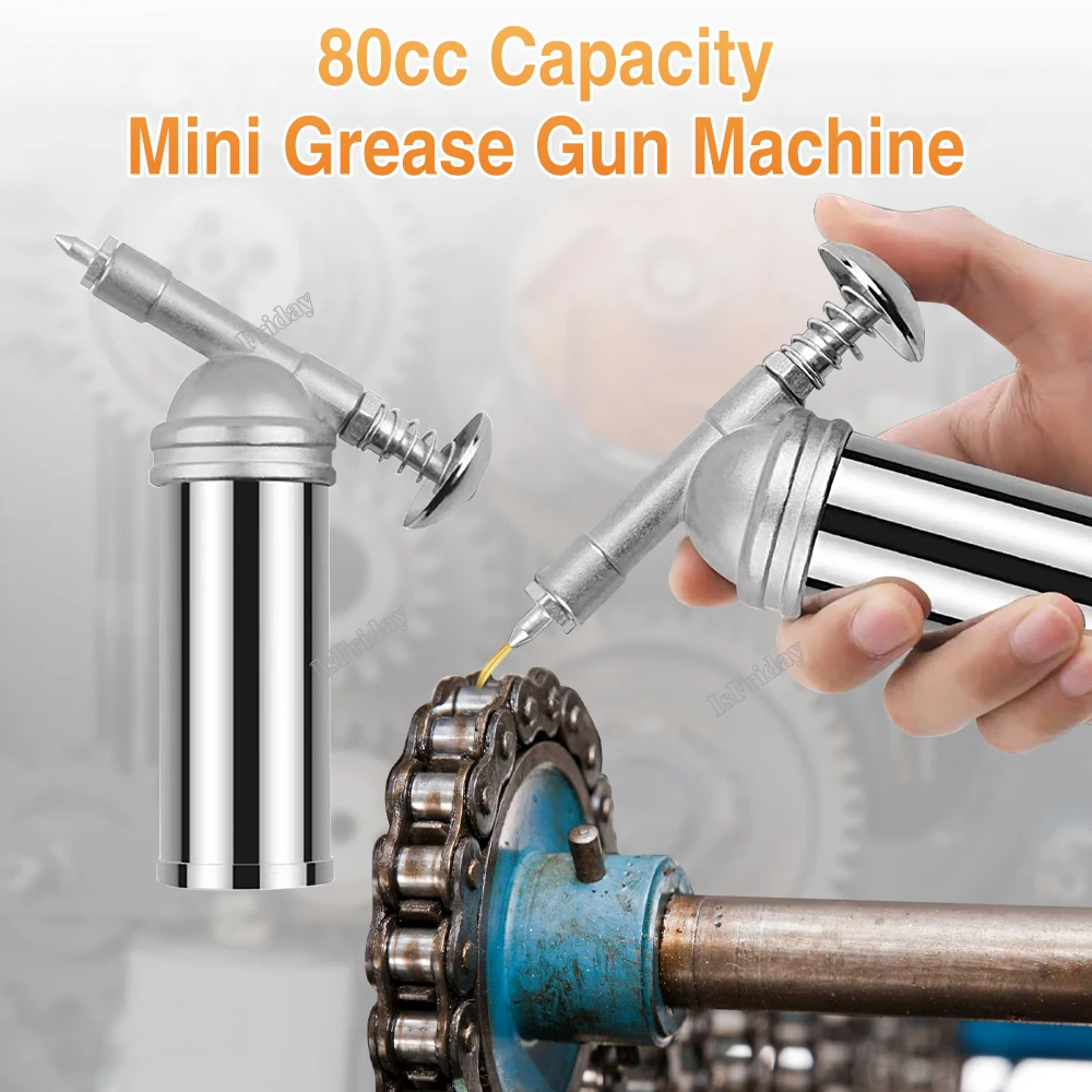 80cc Grease Filler Handheld Mini Grease Gun Machine 1000PSI Output Pressure Oiler High Pressure Oiler Hand Tools