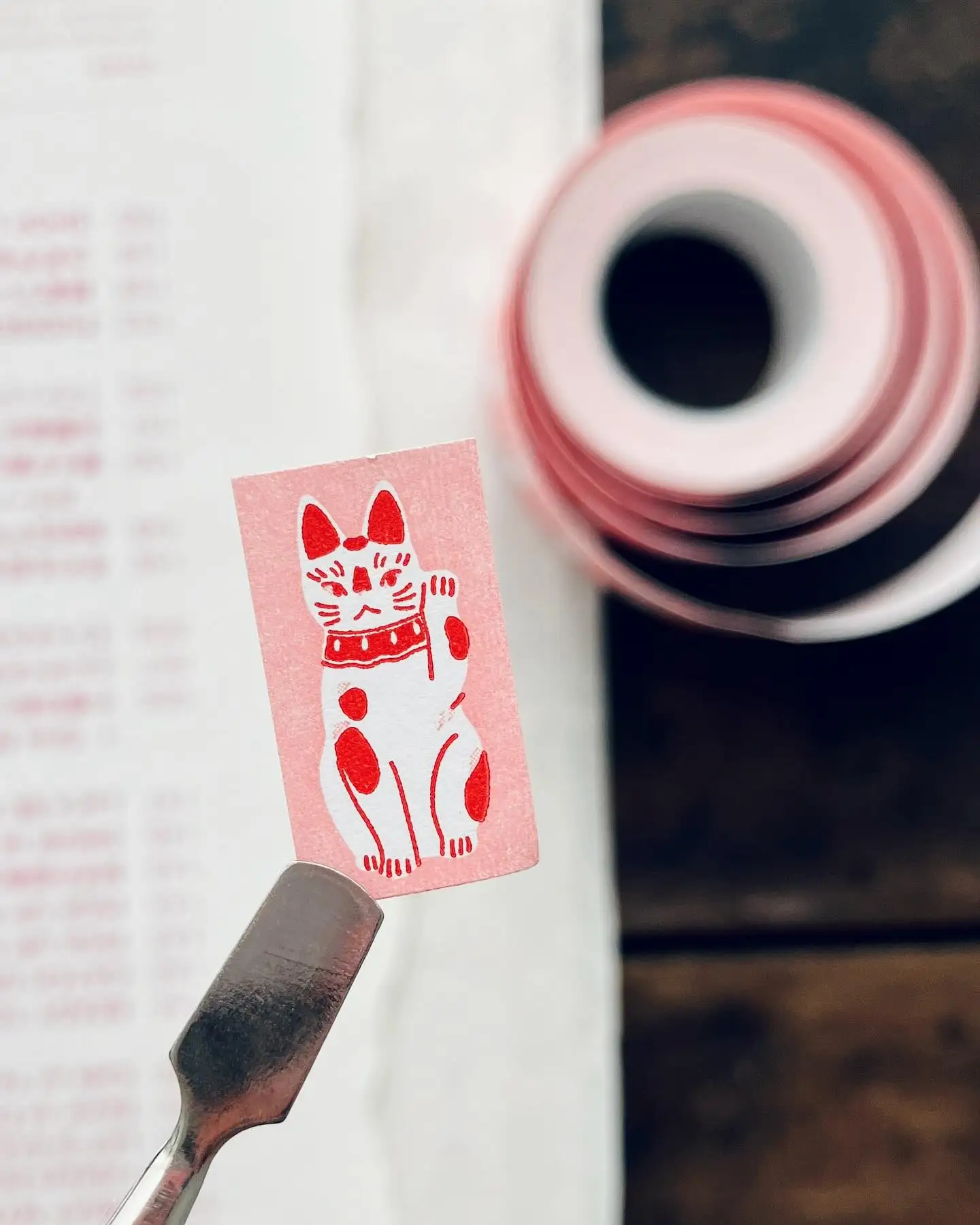 Somesortoffern Vintage Lovely Fortune Cat Label Roll Tape DIY Card Making Scrapbooking Plan Decorative Sticker