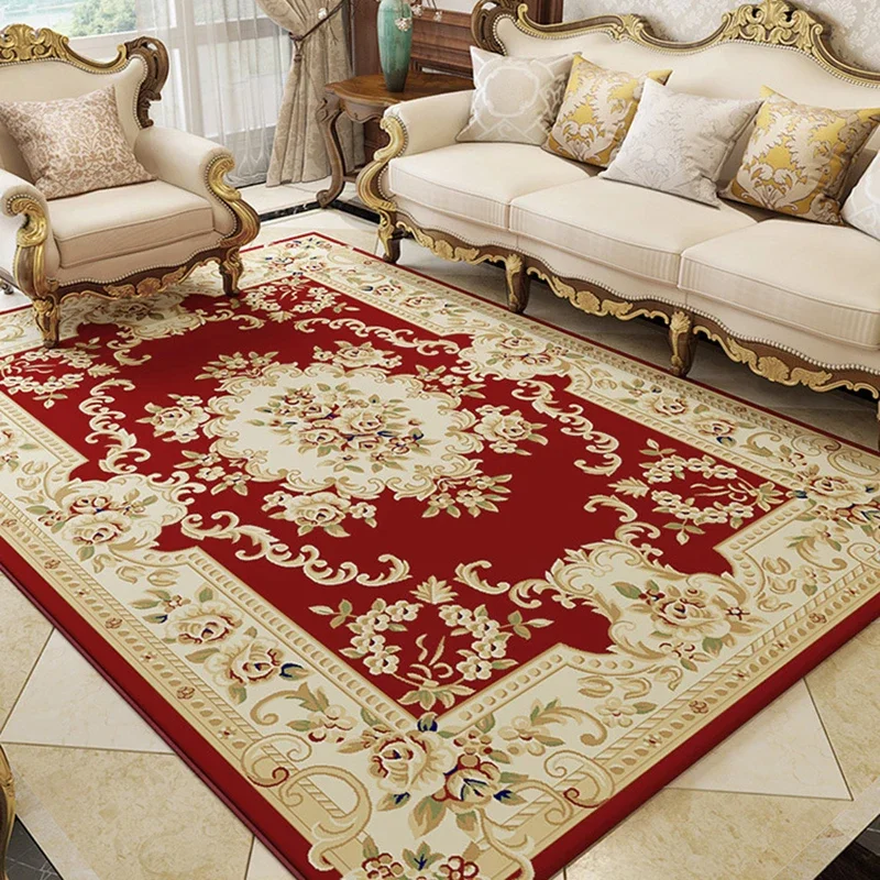 Living Room Carpet Large Area Retro Chinese Style Home Decoration Rug for Bedroom Bedside Floor Mat Luxury Palace Classical