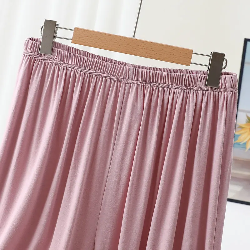 Pantaloncini modali a vita alta pantaloni da notte Casual da donna estivi sopra il ginocchio Plus size pantaloni di sicurezza a gamba larga in tinta