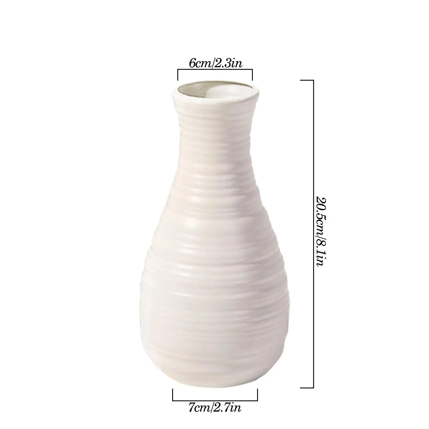 Unbreakable Plastic Vase Ceramic Look Home Decor Living Room Table Flower Vase, Customized