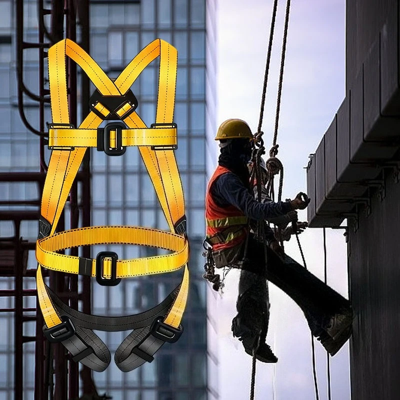 1pcs High-altitude Operation Safety Belt Five Point and Outdoor Construction Wear-resistant Climbing Pole Safety BeltSafety Rope