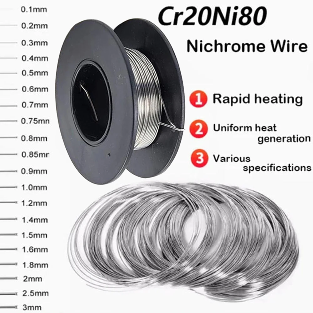 

10M/Roll Nichrome Wire Electric Heating Coils Premade Coil Resistance/heating Wire For Atomizer Diameter 0.1 - 2.5mm