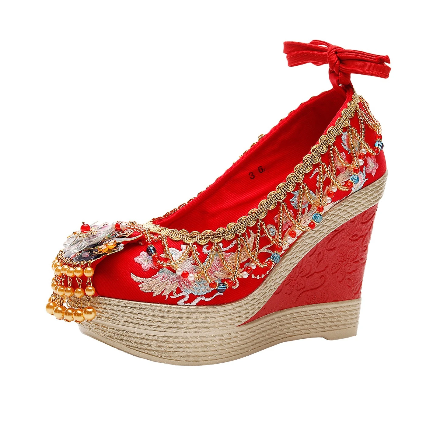 

ZJY31 Xiuhe Wedding Shoes, Chinese Style High-Heeled Ancient Style Hanfu Embroidered Shoes