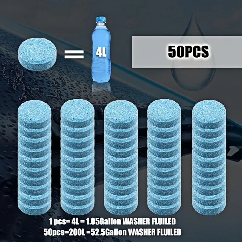 

50 шт. автоомыватель лобового стекла, твердые шипучие таблетки для чистки автомобиля, концентрирующие таблетки для омывателя лобового стекла для автомобиля, кухни, ветра