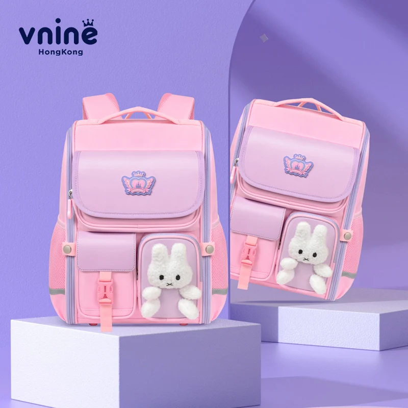 Vnine-mochila para meninas do ensino fundamental e crianças, super leve, para meninas de 1 a 4