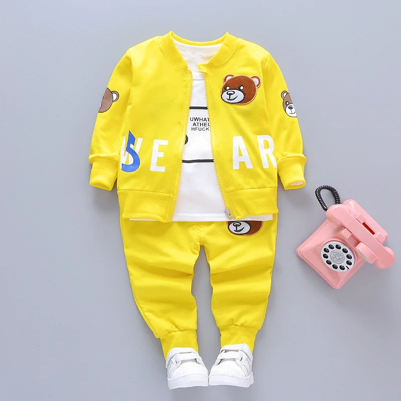 2024 Boys Clothing Sets New Kids Cotton Suit Autumn Long - sleeved Three piece jacket+jeans+t-shirt fashion casual children Sets