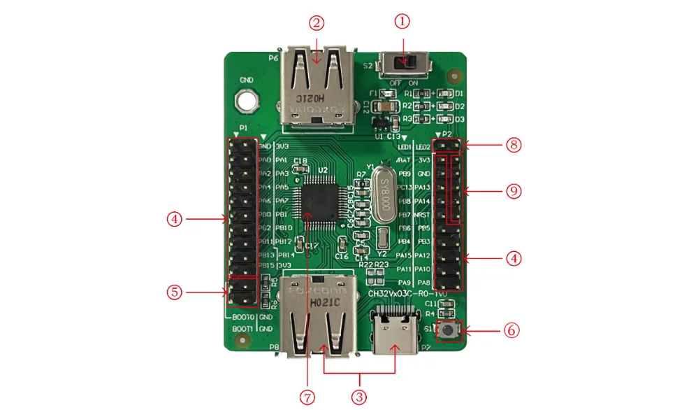 CH32V203 Entwicklungsboard CH32V003 Verbessertes RISC-V MCU-Evaluierungskit mit geringem Stromverbrauch – Detail 8